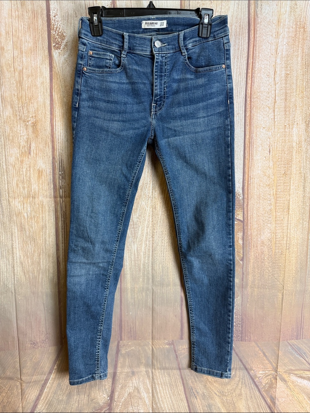 Pull&Bear Medium Blue High-Rise Skinny Jeans Size 8